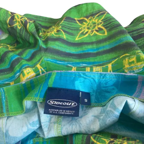 VTG. Y2K SIDEOUT GRAPHIC BEACH SHORTS VACATION SUMMER SIZE M Green Size M