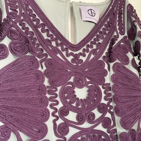 JS Collections Plus Soutache Midi Dress plum color size 14W Excellent condition