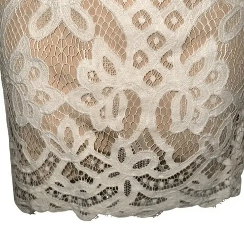 Tobi ‎ Gorgeous White Lace W/Ivory Lining Outfit 2-Piece Skirt & Top EUC Size M/L