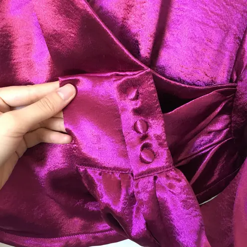 Missguided NWT  Pink Satin Wrap Blouse