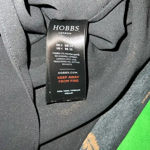 Hobbs London Elegant Black Mini Dress with Brown Accents size 4