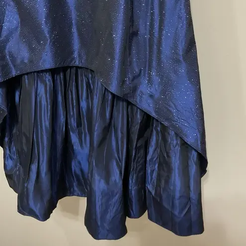 Scott McClintock Blue Glitter Strapless Formal Dress Gown Fit & Flare Maxi Sz 6