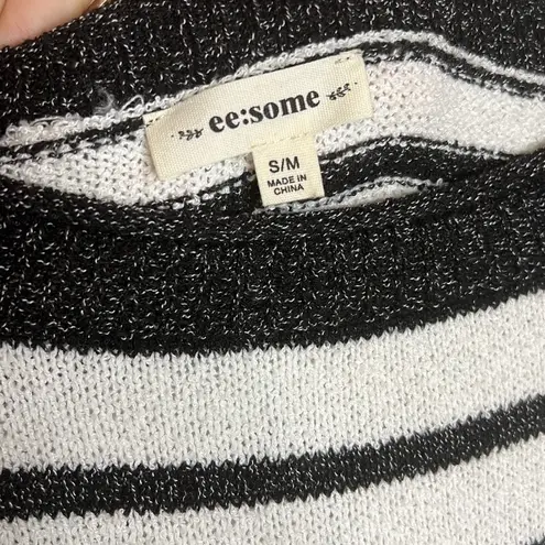 ee:some Black & White Striped Knit Crewneck Sweater