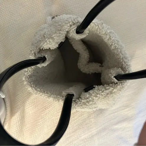 Black and White Shearling Shouldef Bag