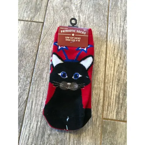 JoAnn Fabrics NWT Patriotic Ankle Socks 2 pack Low cut USA America Size 4