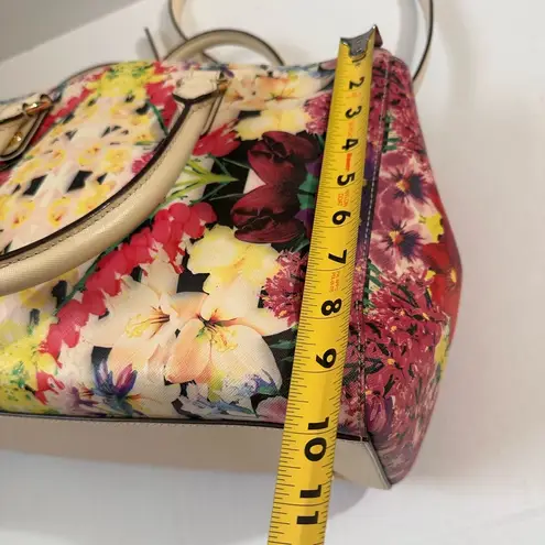 Henri Bendel floral kaleidoscope saffiano leather satchel crossbody bag