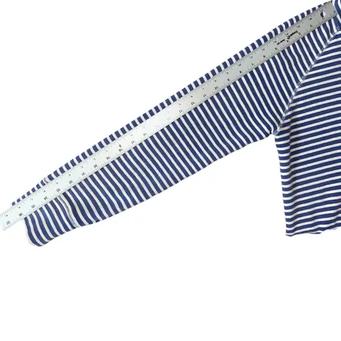 The Black Dog Brand Striped Zip Hoodie Blue White XS EUC