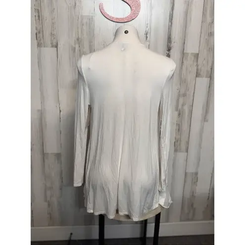 Elle White Lightweight Waterfall Cardigan Size Small
