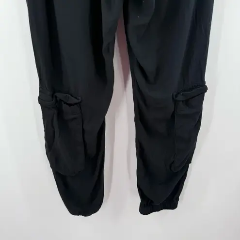 Johnny Was Pants SZ Extra Small Solid Black Cargo Jogger Pull On Boho Lagenlook