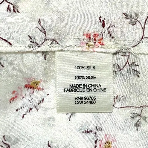 Rebecca Taylor Sleeveless Floral Vine Print Silk Blouse in Ivory Size 8