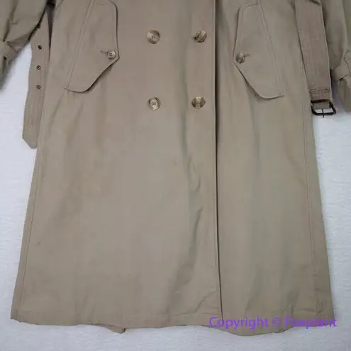 Vintage Charles Klein *flawed" womens trench coat double breasted, size 6 Brown