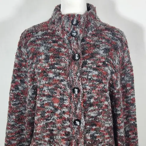 Woolrich Button-Front Cardigan Sweater Rust and Gray Wool Cardigan Size Small