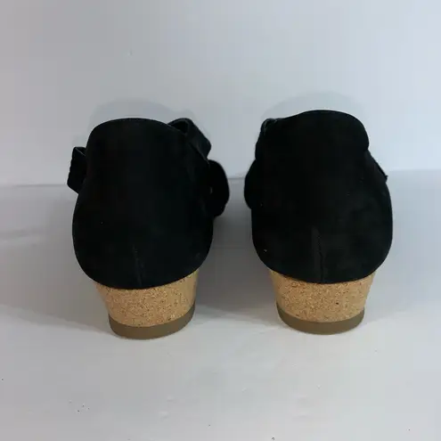 Earth Brand Earth Ficus Gemini Womens Leather Wedge Sandals Slides Size 8.5 M Black