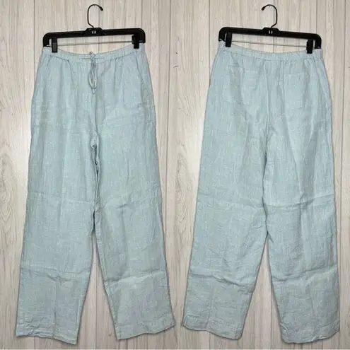 Liz Claiborne  Sport 100% Linen Wide Leg Tie Waist Pants size 6