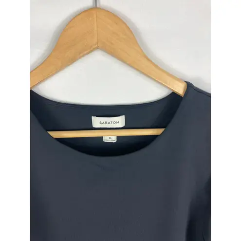 Babaton Short Sleeve Black Scuba Crop Top Size XL