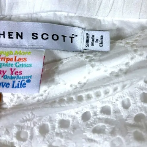 Gretchen Scott Shorty Shorts Roadrunner Eyelet White size shrimp XXS Boho Cotton