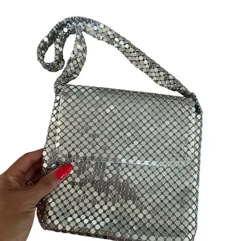 MESH Chain Silver Cocktail Disco Shoulder Bag