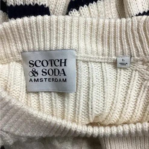 Scotch & Soda - Cream Sweater w/ Black Stripe & Puff Sleeve, Size L - Image 5