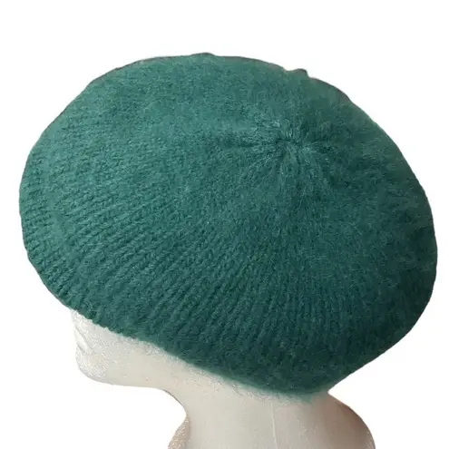 Vintage Italian Unbranded Unisex Dark Green Wool Blend Trendy Beret Hat OS