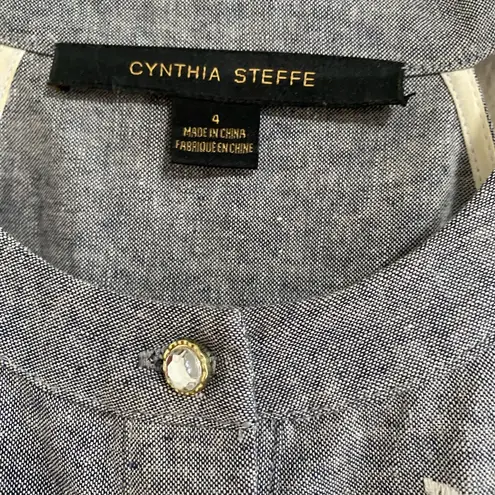 Cynthia Steffe Judith Embroidered Grey Halter Dress Size 4