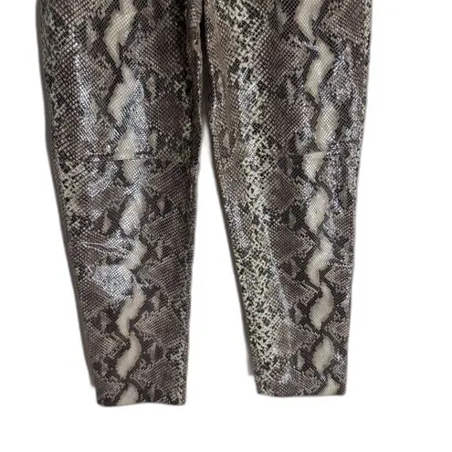 Karina Grimaldi Lamb Leather Snake Print Pants High Waisted Tapered Tie size 26