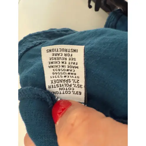 Habitat Women's Blue Quilted Sleeveless Button Front Vest Top small Lagenlook