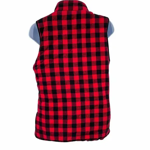 Cambridge Red Black Buffalo Plaid Check Lumberjack Plaid Vest Women's Small S