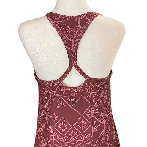 prAna Opal Dress Vino Tiles Built In Bra Active Mini Dress Womens Size Medium