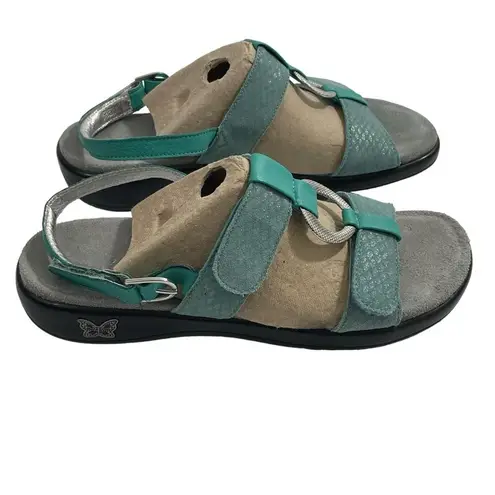 Alegria Sandal Julie Metallic Aqua Slingback Women’s Shoes Size US 10 | EU 40