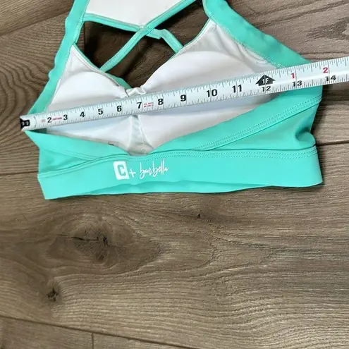 The Bar Chestee x Bella Kandace Halter Sports Bra Mint Green Size 8