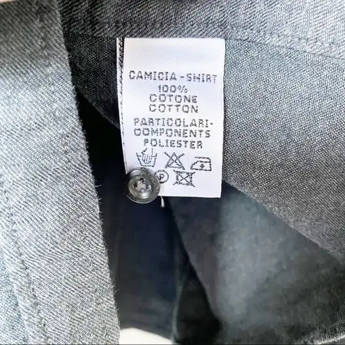 AGLINI Shirtmakers Dark Grey Peplum Long Sleeve Top Size XS