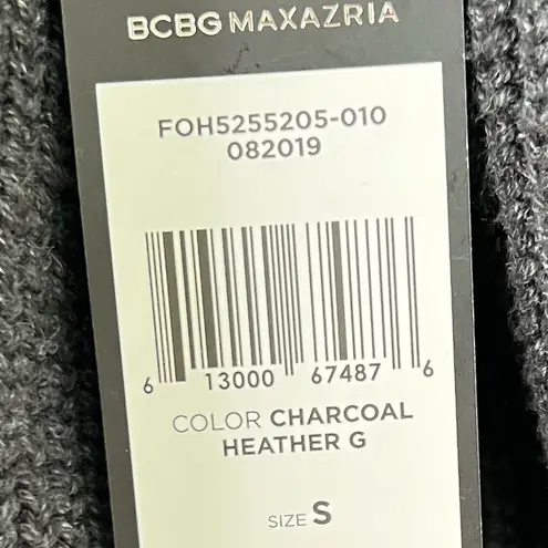 BCBGMAXAZRIA  Charcoal Rib Knit Crew Neck Sweater, Size S