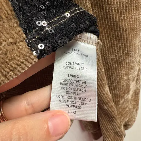 Main Strip Boutique Brand Oversized Brown/Black Sequin W/ Stars Top Size Large