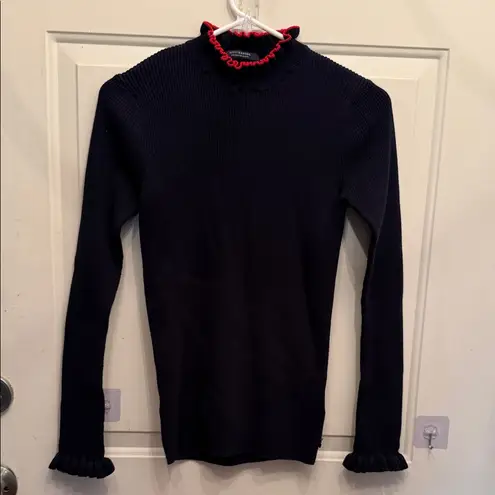 Scotch & Soda  Navy Sleeve blouse with Red Accents - Image 2