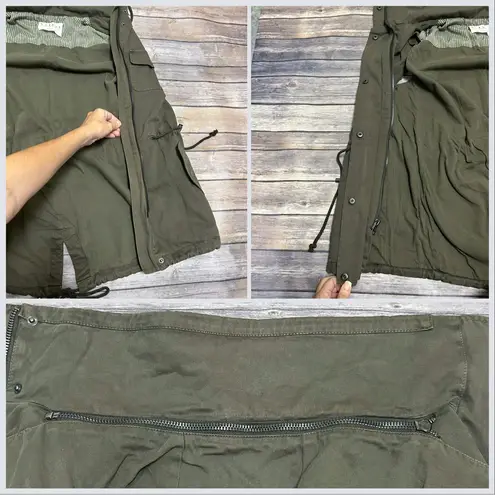 Velvet Graham Spencer Odesa Army Green Faux Fur Removable Hood Vest NWT Medium