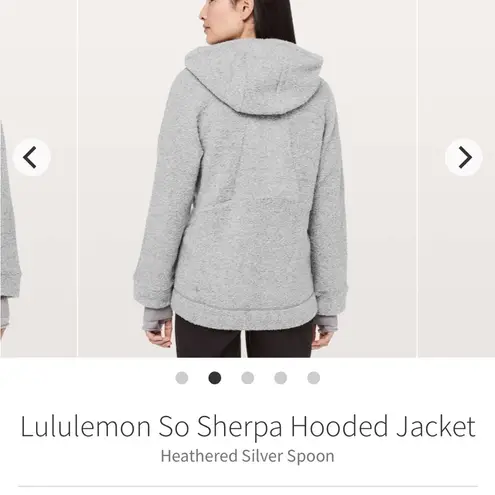 Lululemon  So Sherpa Wool Blend Boucle Gray Heather Hooded Zip Jacket size 2