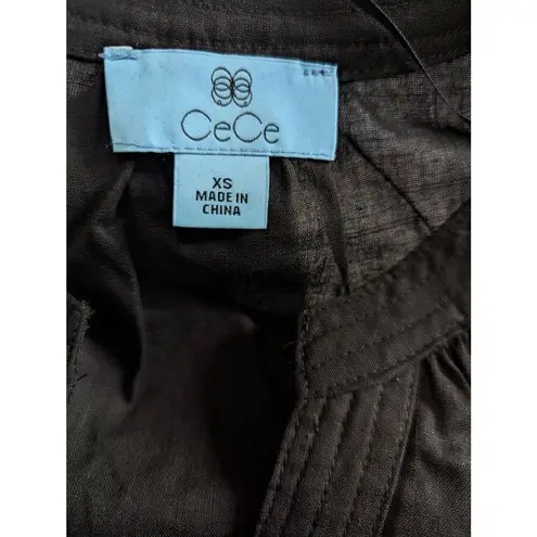 Cynthia Steffe CeCe black puff up short sleeve top size XS