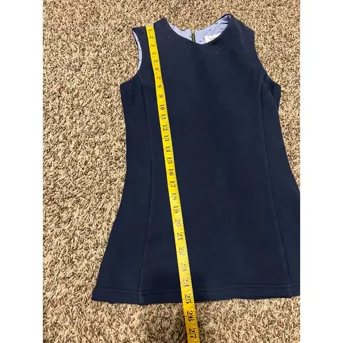 Derek Lam 10 Crosby Fleece Peplum Style Tank Top Womens Sz 0 Career Professional Blue