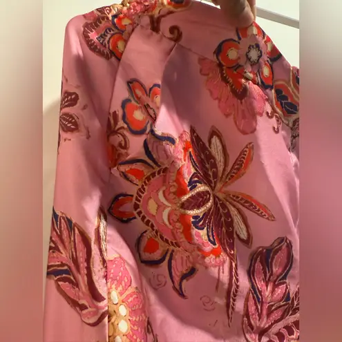 ZARA  CROPPED‎ FLORAL PRINT TROUSERS MULTICOLOURED SIZE M