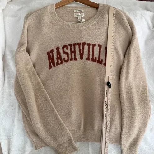 Thread & Supply Nashville Sweater Womens Large Beige Sand Cozy Soft Fuzzy Lounge