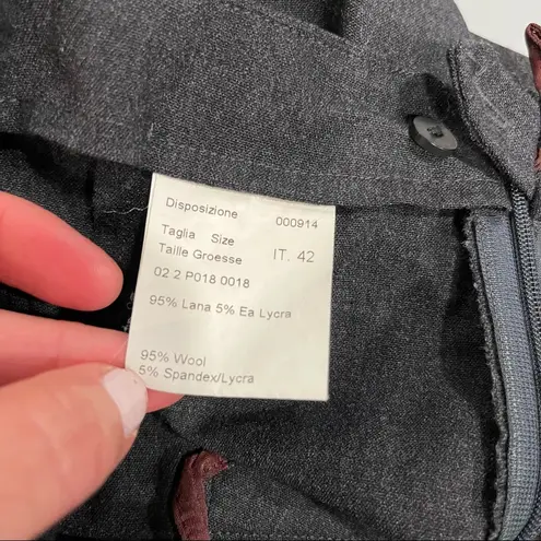 Piazza Sempione Audrey Cropped Gray Wool Pants