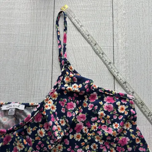 White Birch Navy Blue and Floral Tank Top Size XL