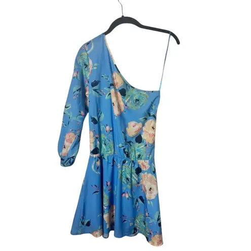 Yumi Kim SZ S Sky Blue Rose Garden One Shoulder Mini Dress