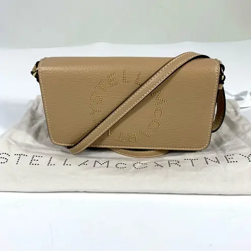 Stella McCartney Mini Logo Faux Leather Crossbody Bag Caramel NEW 7B0098WP0234