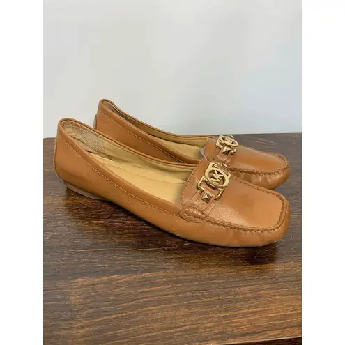 Michael Kors  Womens Slip On Leather Flat Shoe Tan Size 10