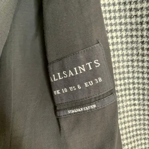 ALLSAINTS Leni Puppytooth Mid Length Coat Womens US6