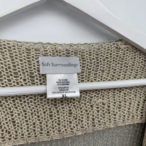 Soft Surroundings Double Layer Boho Open Cardigan Sweater Size XL