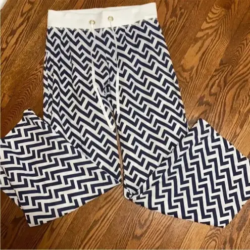 All For Color Linen Trouser Beach Pants  White Navy S