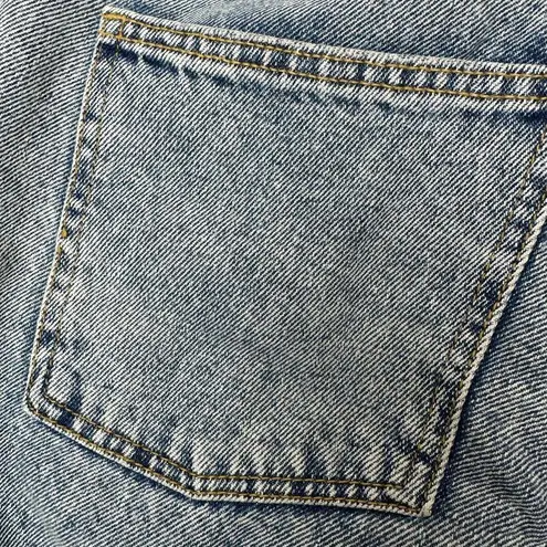 Avec Les Filles Acid Wash Distressed Destroyed Wide Leg Denim Jeans Size 29