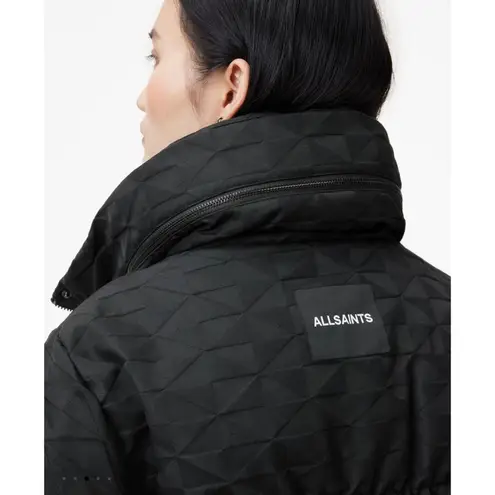 ALLSAINTS Peckham Geometric Jacquard women’s Puffer Jacket size 12 New no tags Black